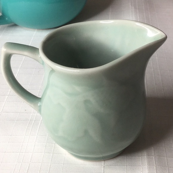 Celadon Koi fish print Imported fine porcelain Asian koi … - Picture 2 of 7